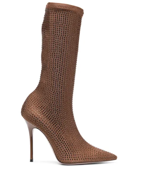 Gedebe Logan 115mm crystal-embellished boots Brown LOGANBOOTIE
