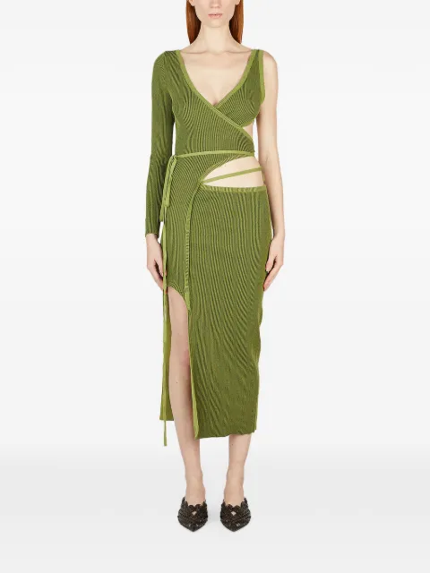 ESTER MANAS cut-out asymmetric dress Green EMAW22KN01