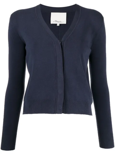 3.1 Phillip Lim V-neck crepe cardigan Blue P2217441NMR