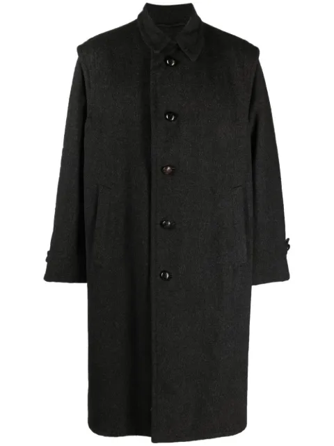 A.N.G.E.L.O. Vintage Cult 1980s single breasted wool coat Grey ANG350TM