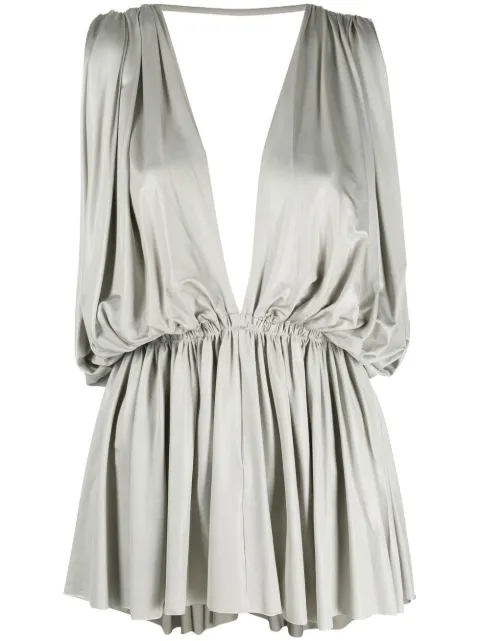 Rick Owens Venus V-neck draped top Neutrals LI01C3103GVI