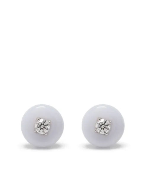Fernando Jorge 18kt white gold Orbit chalcedony diamond earrings Silver 53210290610010