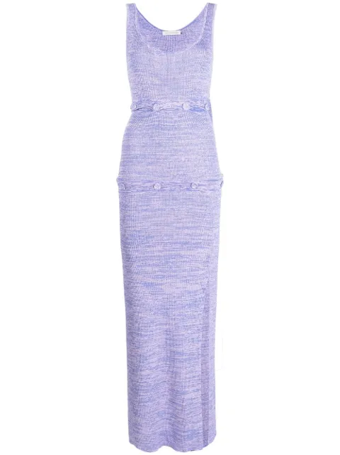 Christopher Esber buttoned-panel knit dress Purple P22KN64