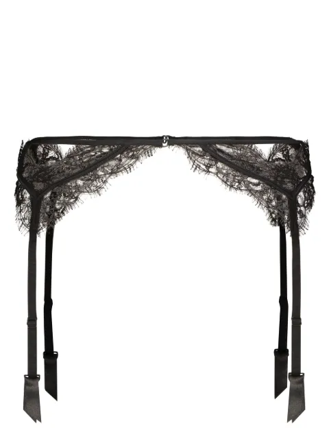 Kiki de Montparnasse lace-trim silk-blend garter belt Black C001GB002