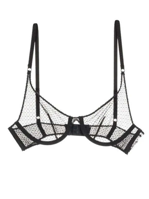 Kiki de Montparnasse crochet demi bra Black C001BR059