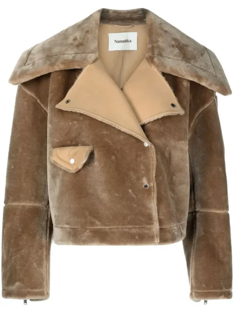 Nanushka faux-fur biker jacket Brown NW22PFOW00275