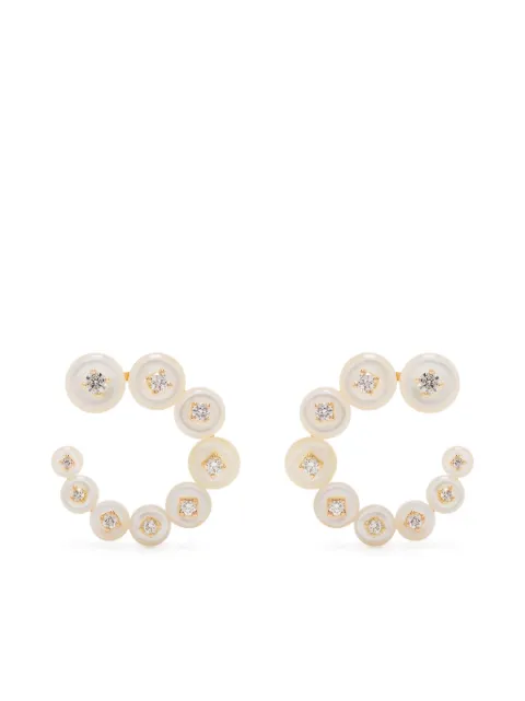 Fernando Jorge 18kt yellow gold small Circle mother-of-pearl diamond earrings Gold 53210330210039