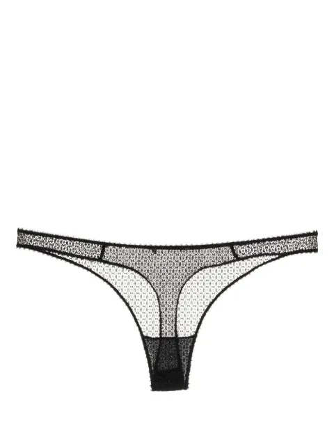 Kiki de Montparnasse crochet semi-sheer thong Black C001PN059