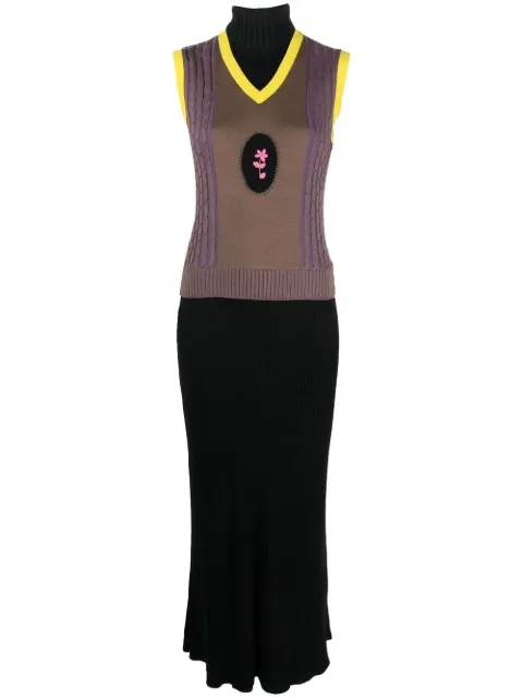 CORMIO colour-block knit dress Brown WANGCASHMEREBLEND