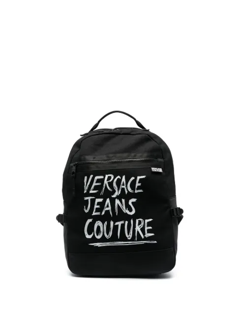 Versace Jeans Couture graffiti logo-print backpack Black 74YA4B50ZS577