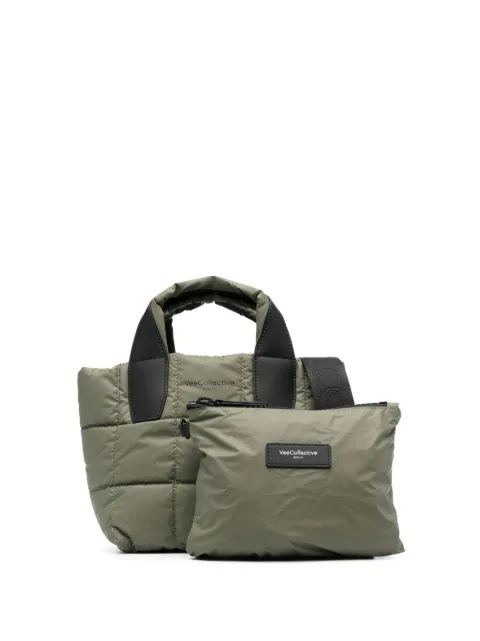 VeeCollective logo-print quilted tote bag Green 115200354