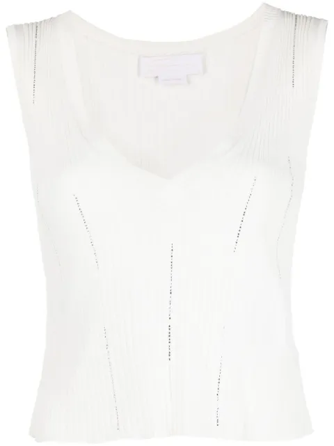 Genny embellished rib vest White 74AAF805CMT02