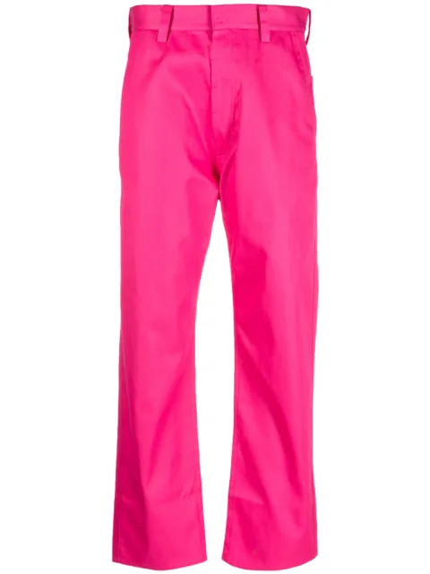 Sofie D'hoore straight-leg cropped cotton trousers Pink PAVANECOLD