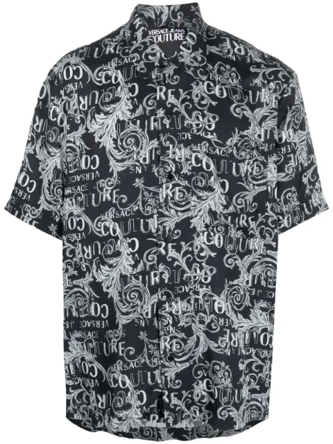 Versace Jeans Couture baroque-print short-sleeve shirt Black 74GAL2B0NS219