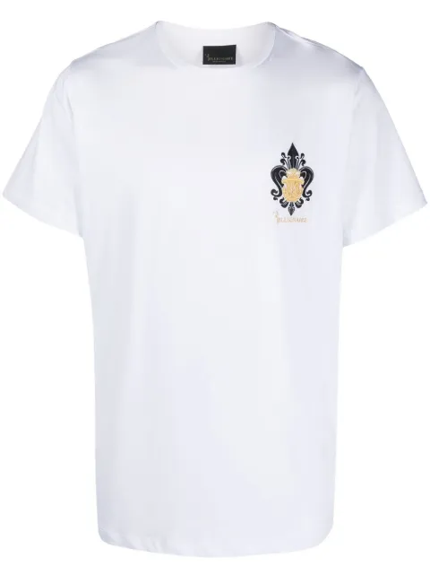 Billionaire Crest-logo crew-neck T-shirt White RABCMTK6003BTE014N
