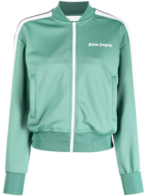 Palm Angels logo-print track jacket Green PWBD025C99FAB0015301