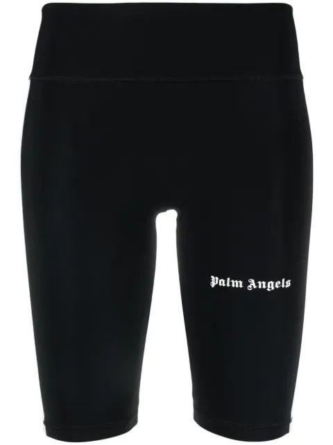 Palm Angels side-stripe cycling shorts Black PWVH003C99FAB0011001