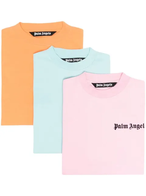 Palm Angels logo-print T-shirt 3-pack Orange PMAA070C99JER0038484