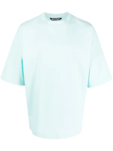 Palm Angels logo-print T-shirt Blue PMAA002C99JER0064001