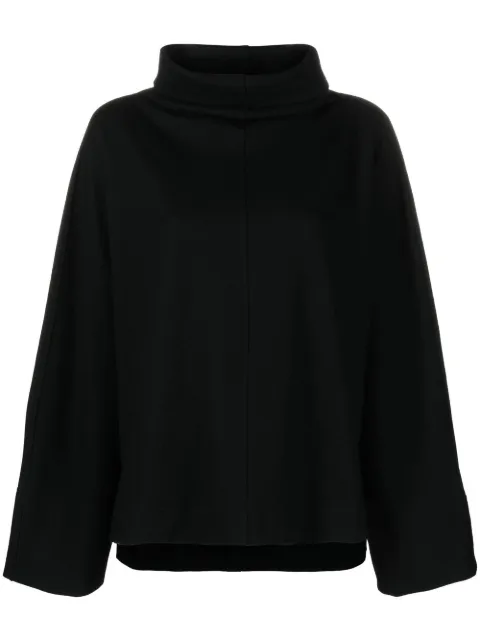 Issey Miyake mock-neck wide-sleeved top Black IM28JK201