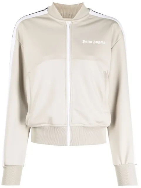 Palm Angels logo-print track jacket Neutrals PWBD025C99FAB0016101