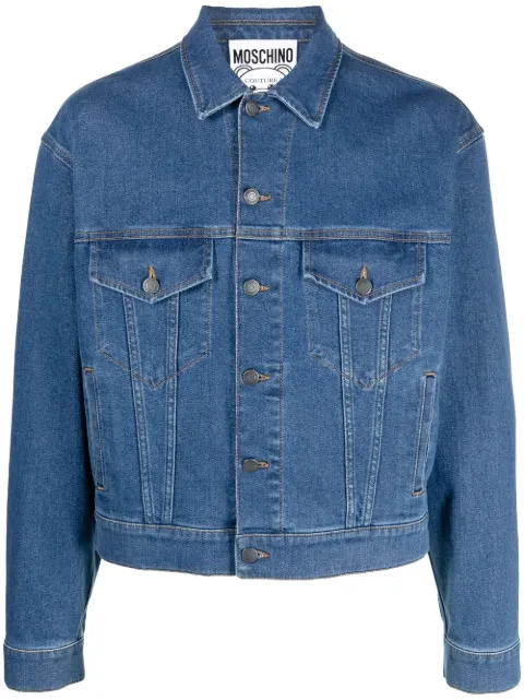 Moschino logo-embroidered denim jacket Blue V06252023
