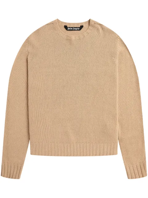 Palm Angels curved-logo jumper Neutrals PMHE027C99KNI0016101