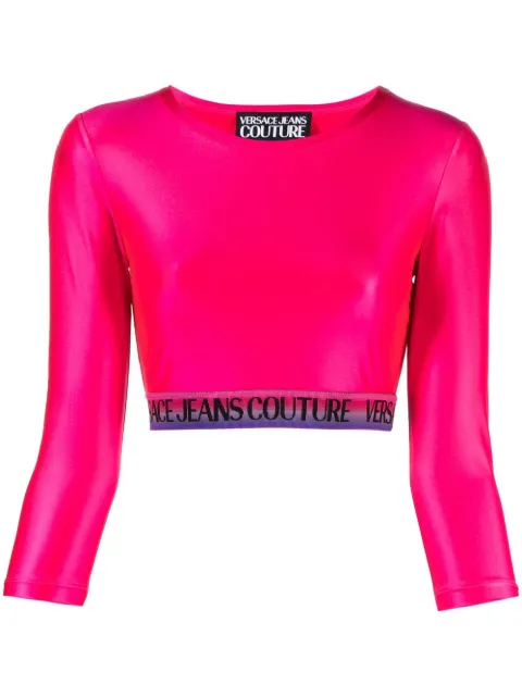 Versace Jeans Couture logo crop top Pink 74HAH218J0062