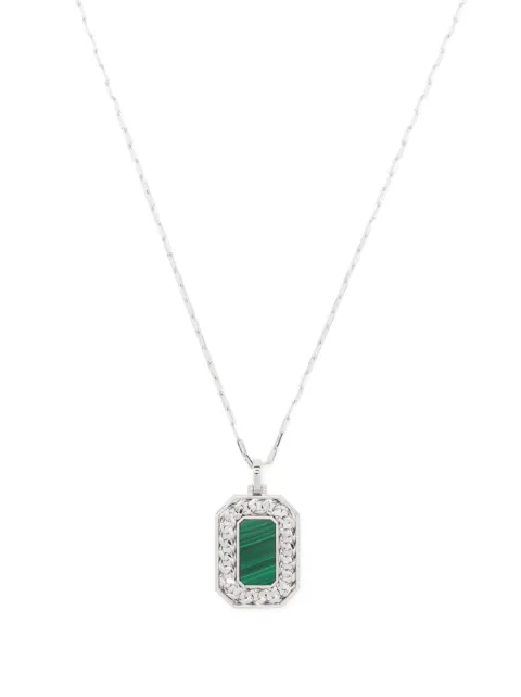 SHAY 18K white gold diamond pendant rolo-chain necklace Silver SMN32106240