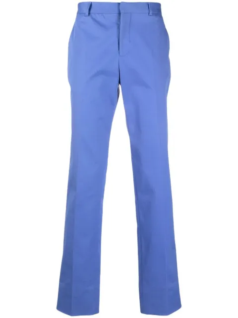 Moschino logo-embroidered tailored trousers Blue A03482021