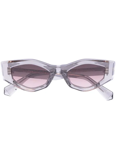 VALENTINO GARAVANI EYEWEAR Rockstud irregular-frame sunglasses Grey VLS101C