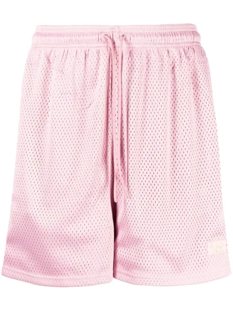 Advisory Board Crystals logo-embroidered mesh track shorts Pink ABC123MSH100