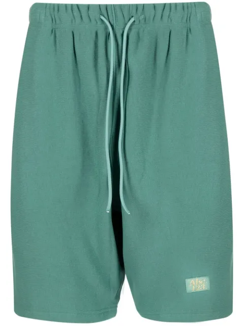 Advisory Board Crystals logo-embroidered cotton track shorts Green ABC123SSLW100