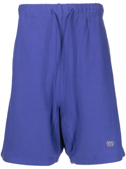 Advisory Board Crystals logo-embroidered cotton track shorts Blue ABC123SSLW100