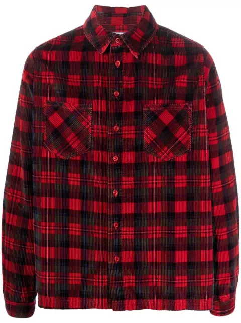 ERL long-sleeve corduroy checked shirt Red ERL05B008