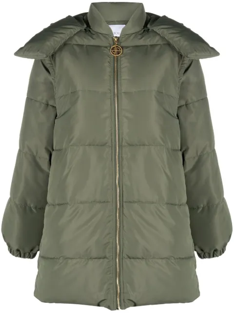 Patou detachable-sleeve puffer coat Green OU0150129753L
