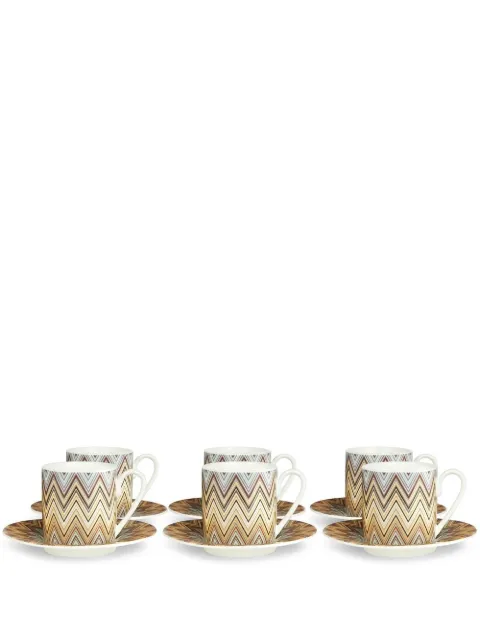 Missoni Home Zig Zag coffee cup set of 6 Brown 1J4OG99012