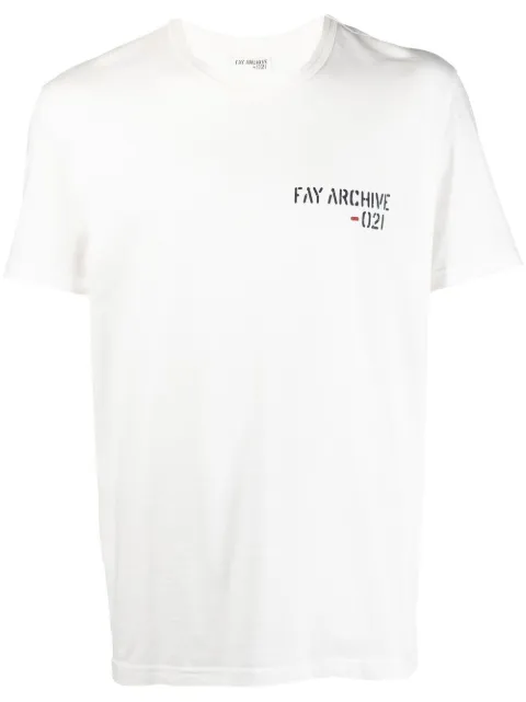 Fay logo-print T-shirt White MPMB346105LTGG