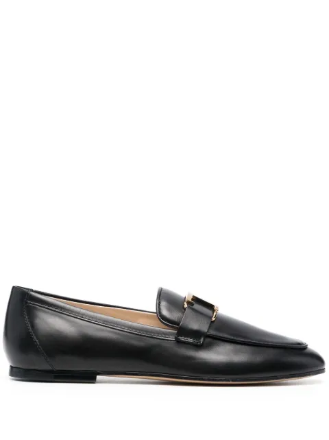 Tod's T-logo leather loafers Black XXW79A0GG90NF5B999