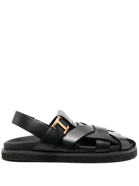 Tod's caged leather sandals Black XXW75K0HD60GOC