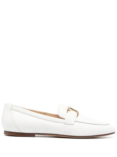 Tod's T-logo leather loafers White XXW79A0GG90MID