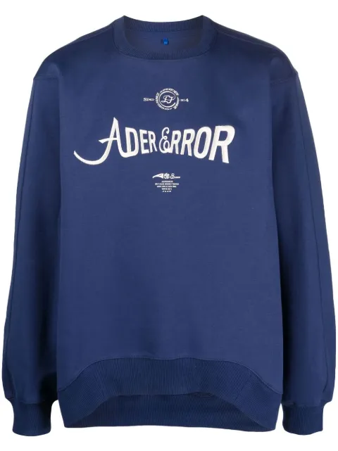 Ader Error logo-print long-sleeve sweatshirt Blue BLAFWSW07NV