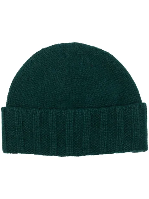 Drumohr turn-up cashmere beanie Green D1K750