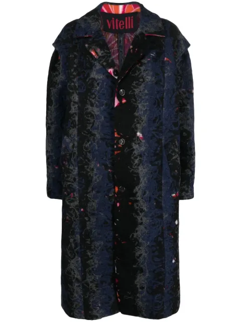 VITELLI single-breasted recycled wool coat Black DMBD034DOOMBOH