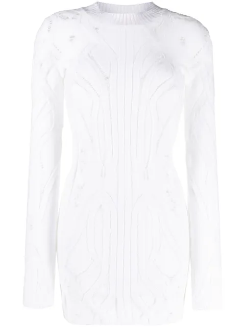 VITELLI open-knit long-line jumper White VMM013LIBERTY