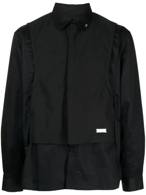 C2h4 long-sleeved layered shirt Black R005ST015B