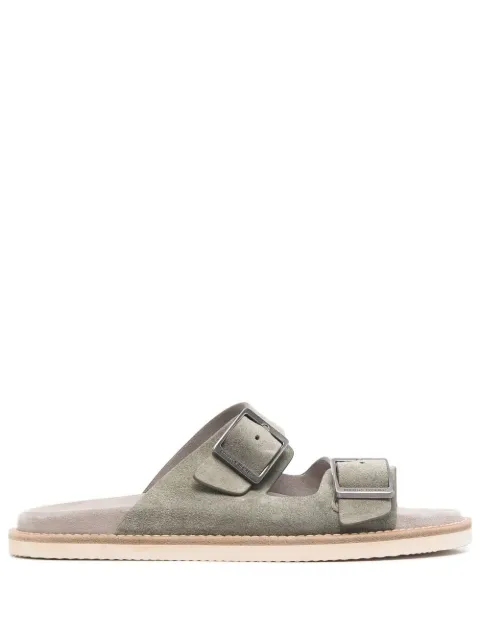 Brunello Cucinelli buckled-strap slides Green MZUSILY235COH42
