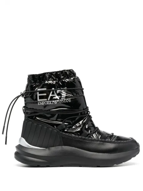Ea7 Emporio Armani logo-print quilted snow boots Black X8M002XK230