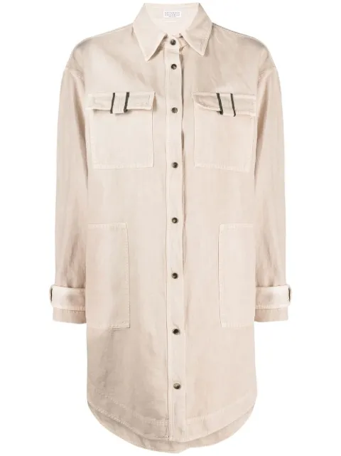 Brunello Cucinelli cotton and linen oversized shirt Neutrals ML996NG716C8710