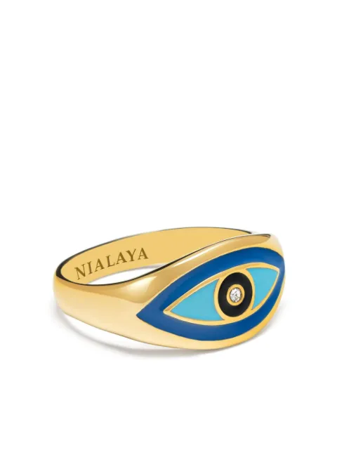 Nialaya Jewelry large Evil Eye ring Gold FMRING075